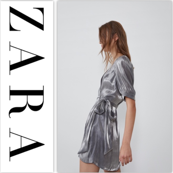 ⬅️ Zara Metallic Effect Dress NWT ➡️ - Picture 5 of 9